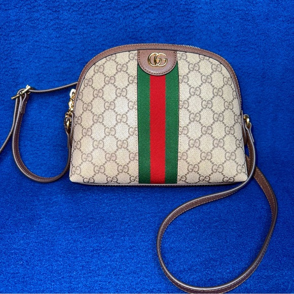 Authentic Gucci Ophidia Small Shoulder Bag GG domed shape silk lining Luxury - Picture 2 of 15